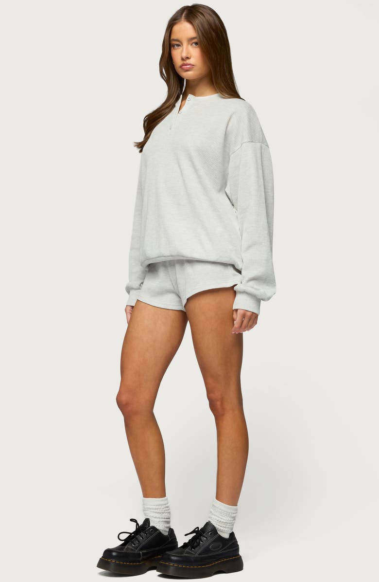 EDIKTED Baila Waffle Knit Drawstring Shorts, Alternate, color, 