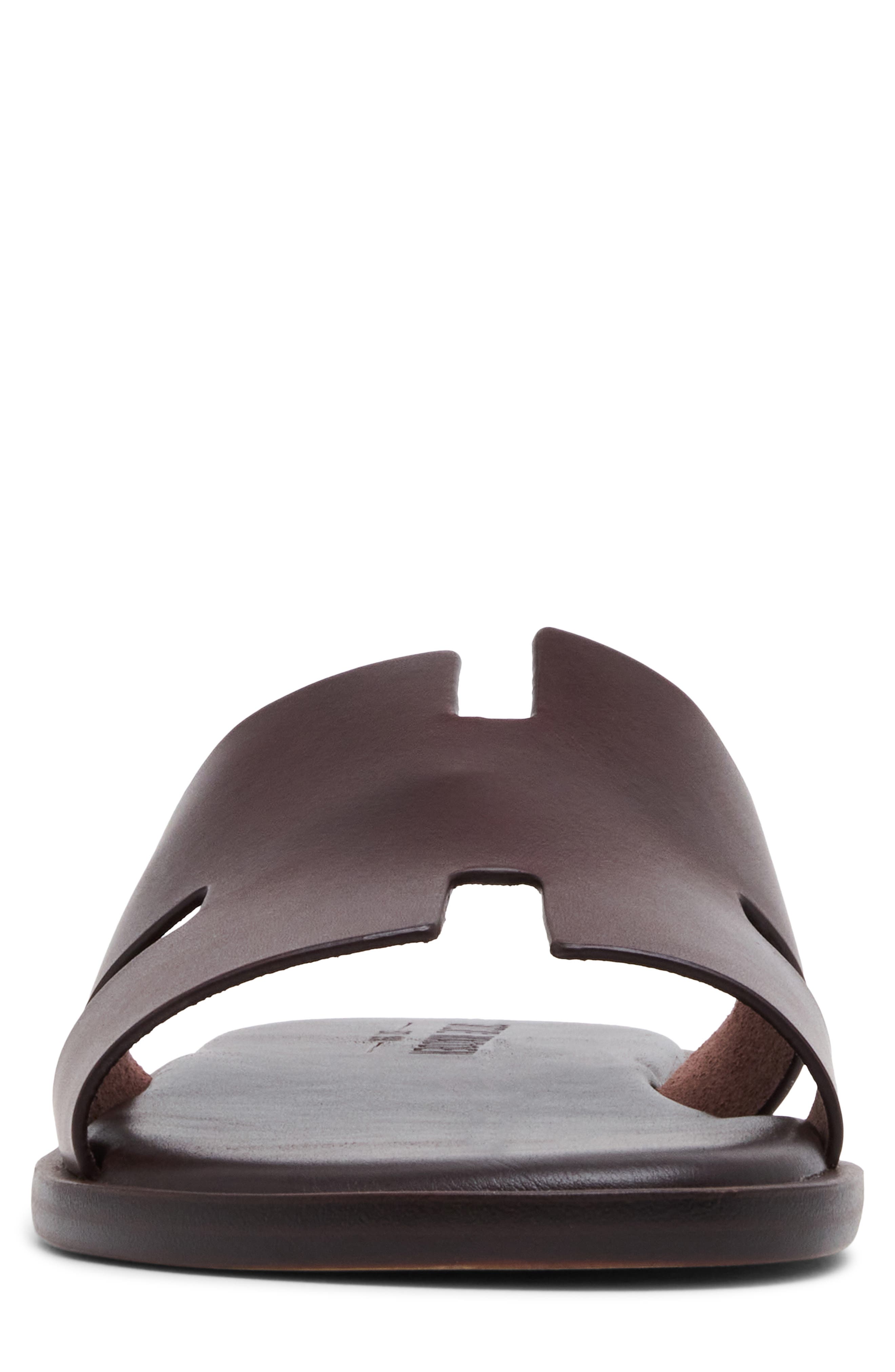 Levvy Slide Sandal, Alternate, color, BROWN LEATHER