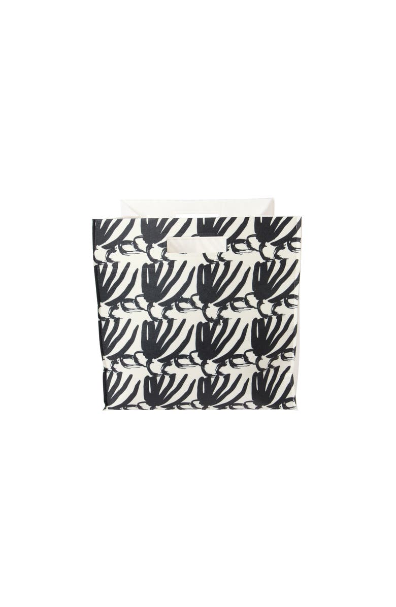 Dance Happy Palm Leaves Felt Storage Bin, Main, color, Black