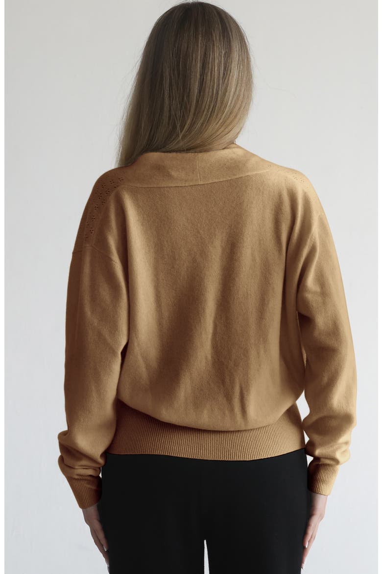 Bloom Cashmere Wrap Sweater, Alternate, color, Camel