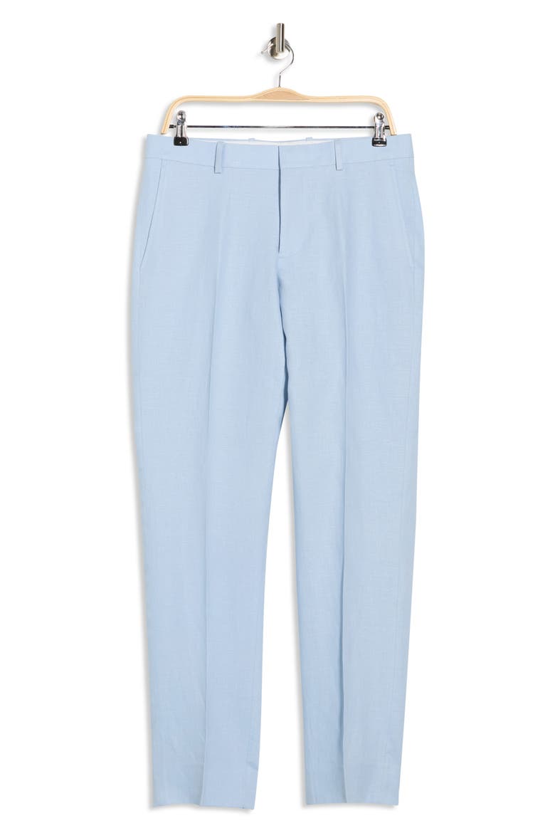 Trim Fit Linen Suit Separates Dress Pants, Alternate, color, BLUE CELESTIAL
