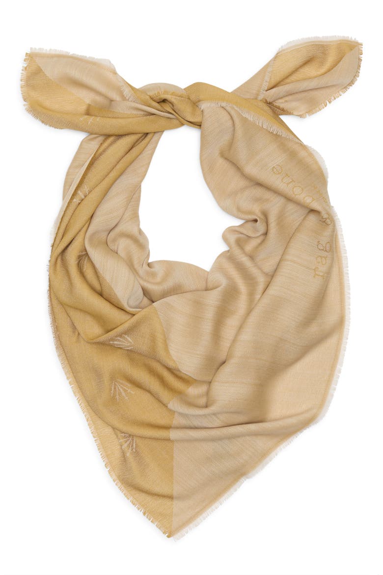 Geo Dagger Wool Blend Square Scarf, Alternate, color, DIJON