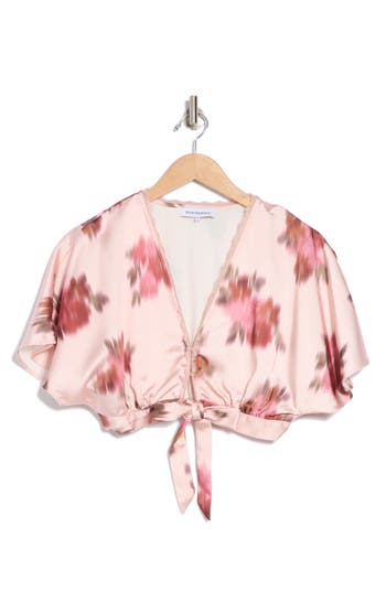 Weworewhat Dolman Sleeve Tie Front Top