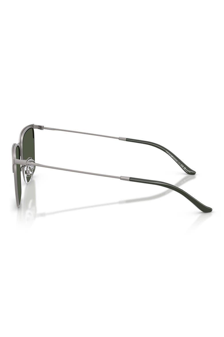 57mm Polarized Rectangular Sunglasses, Alternate, color, GUNMETAL / POLAR DARK GREEN
