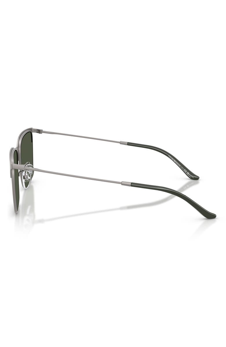 Emporio Armani 57mm Polarized Rectangular Sunglasses, Alternate, color, Gunmetal / Polar Dark Green