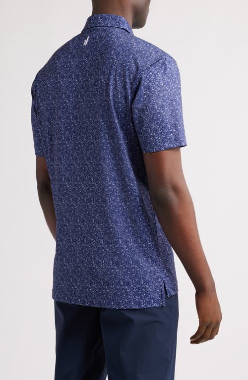 Johnnie-o Boggings Mushroom Print Prep-formance Golf Polo In Navy
