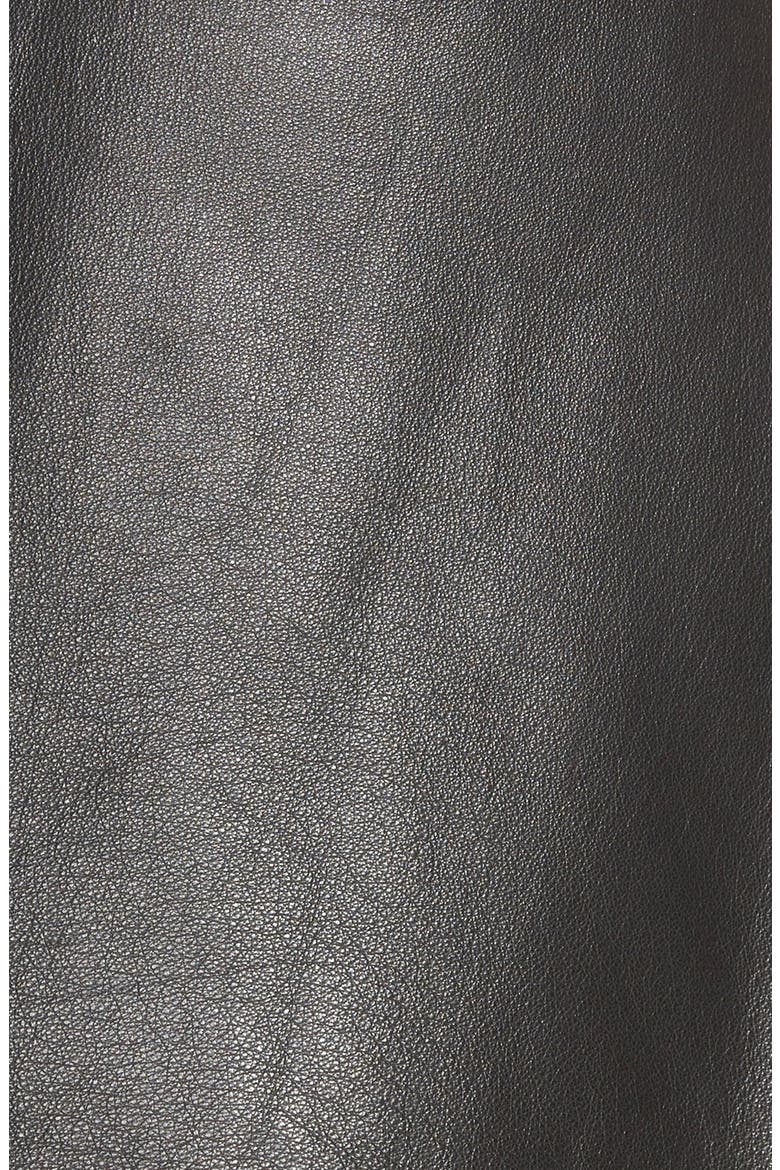 'Highland Mozart' Leather Miniskirt, Alternate, color, BLACK