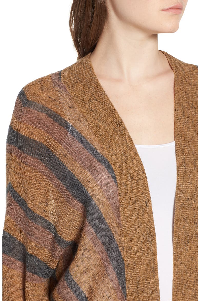 Dolman Sleeve Cardigan, Alternate, color, BROWN- GREY COMBO