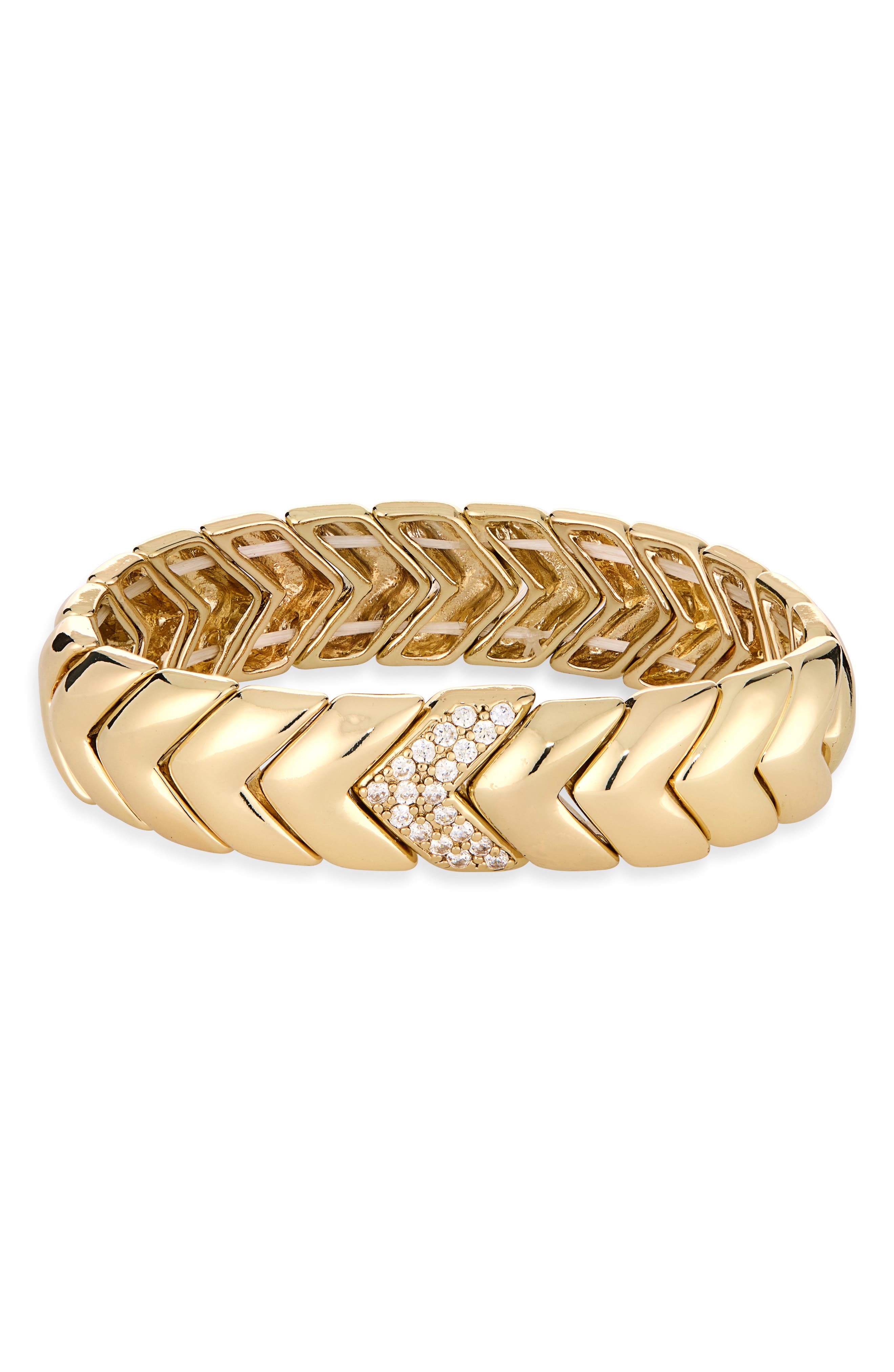 Cubic Zirconia Chevron Stretch Bracelet