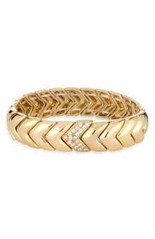 Cubic Zirconia Chevron Stretch Bracelet