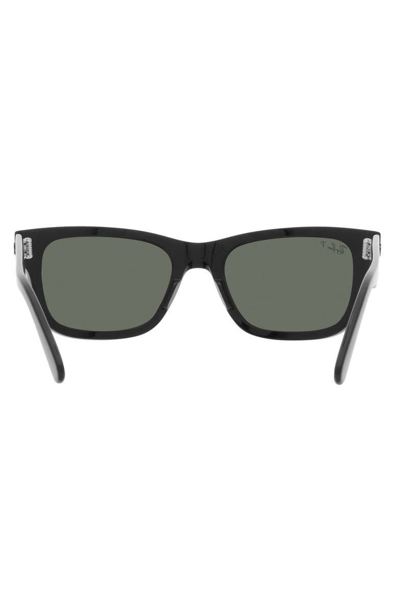 Ray-Ban Mr Burbank 55mm Polarized Rectangle Sunglasses, Alternate, color, Black/ Polar Green