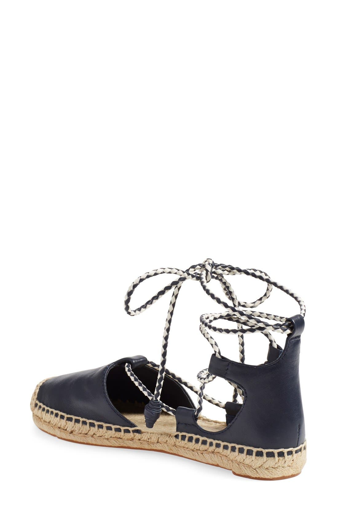 Tory Burch 'Positano' Lace-Up Espadrille Flat, Alternate, color, 