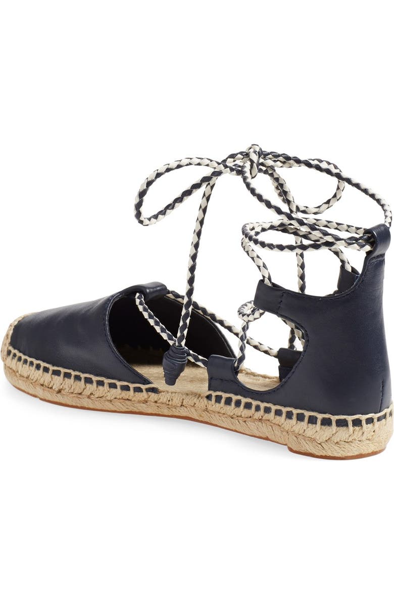 Tory Burch 'Positano' Lace-Up Espadrille Flat, Alternate, color,