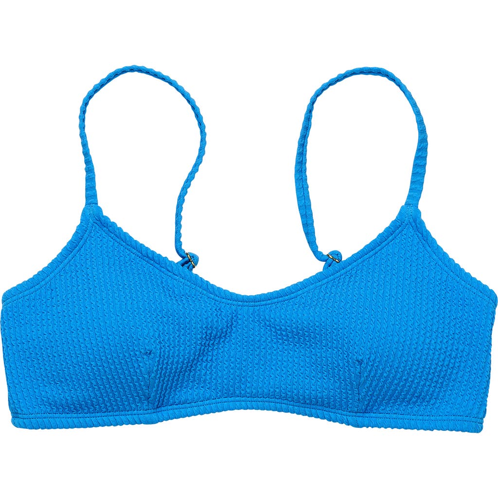 Snapper Rock Textured Bikini Top In Blue