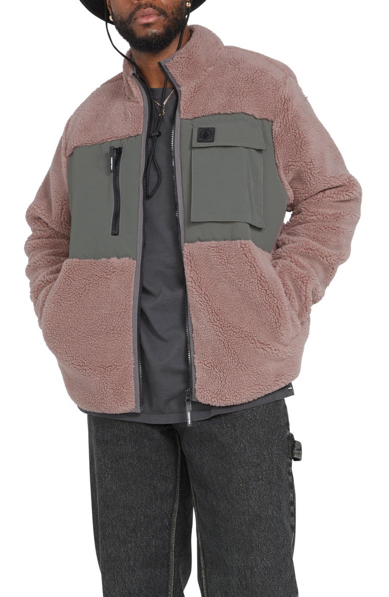 Volcom Storm Stone High Pile Fleece Jacket, Main, color, 
