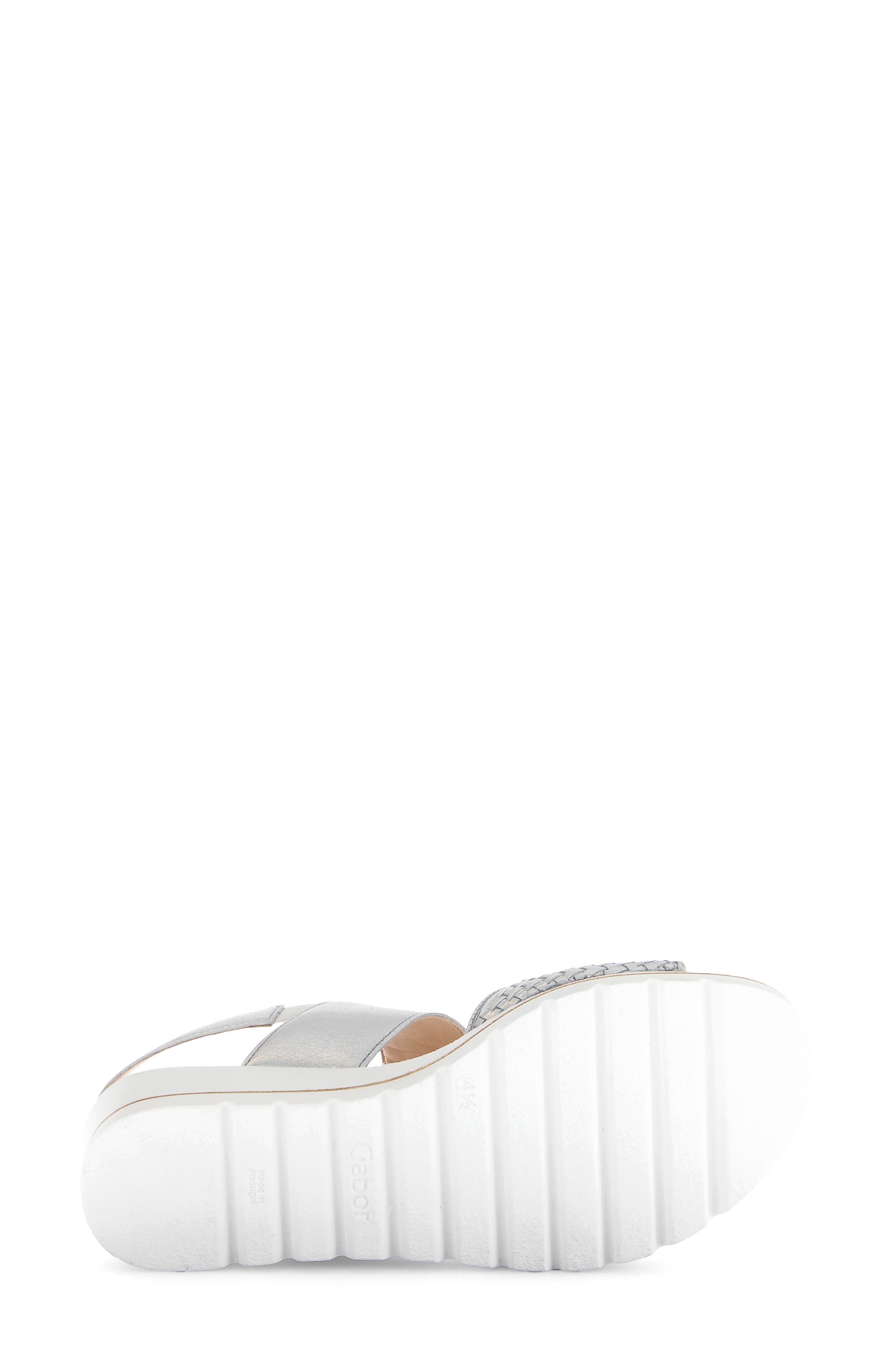 Gabor Lug Sole Quarter Strap Sandal, Alternate, color, Silver