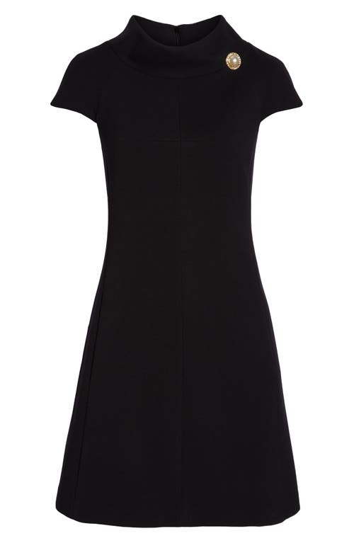 Harper Rose Stand Collar A-line Dress In Black