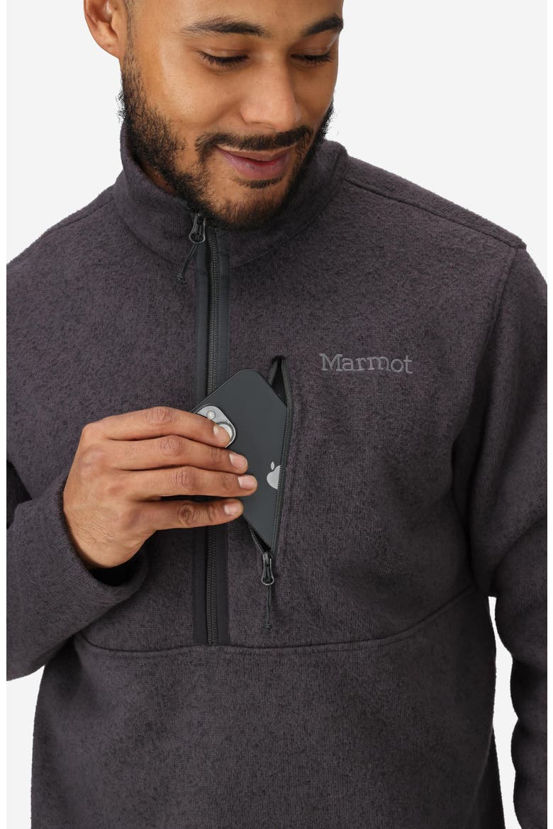 Drop Line Half Zip Fleece Jacket, Alternate, color, BLACK HEATHER