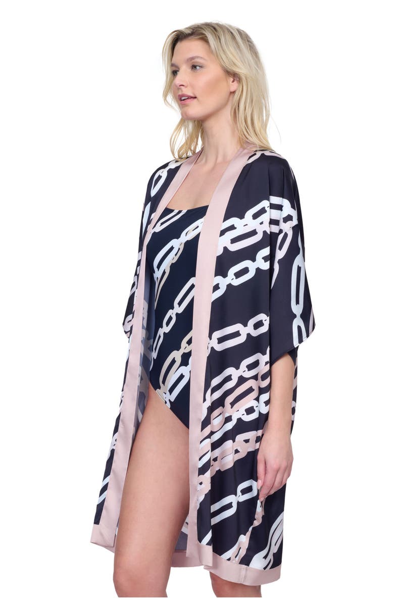 Gottex Bejeweled Flutter Sleeve Robe With Tie, Alternate, color, 