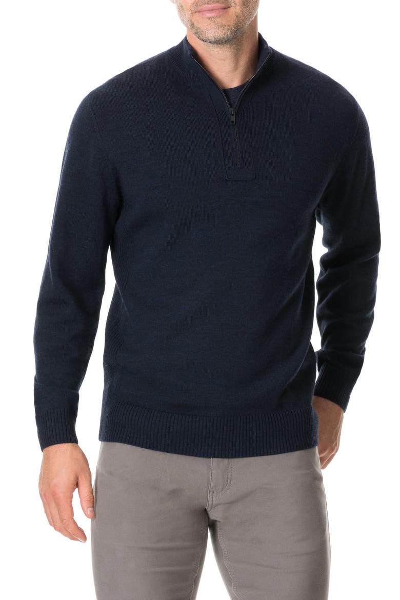Junction Traceable Wool Quarter Zip Sweater, Main, color, TWILIGHT