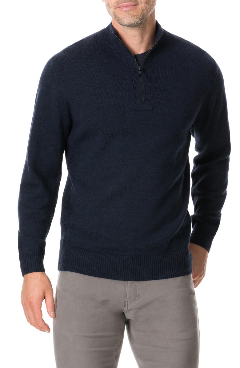Rodd & Gunn Junction Traceable Wool Quarter Zip Sweater, Main, color,