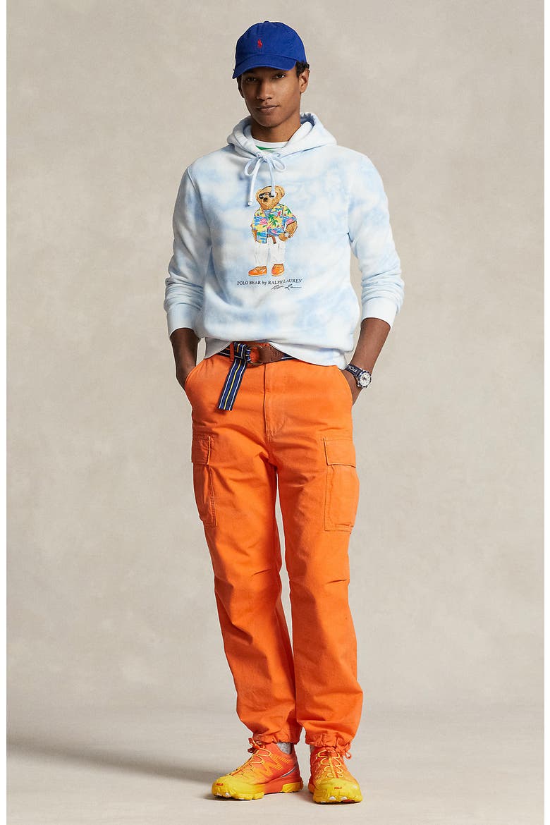 Polo Bear Tie Dye Hoodie, Alternate, color, RIVIERA BLUE CLOUD WASH BEACH