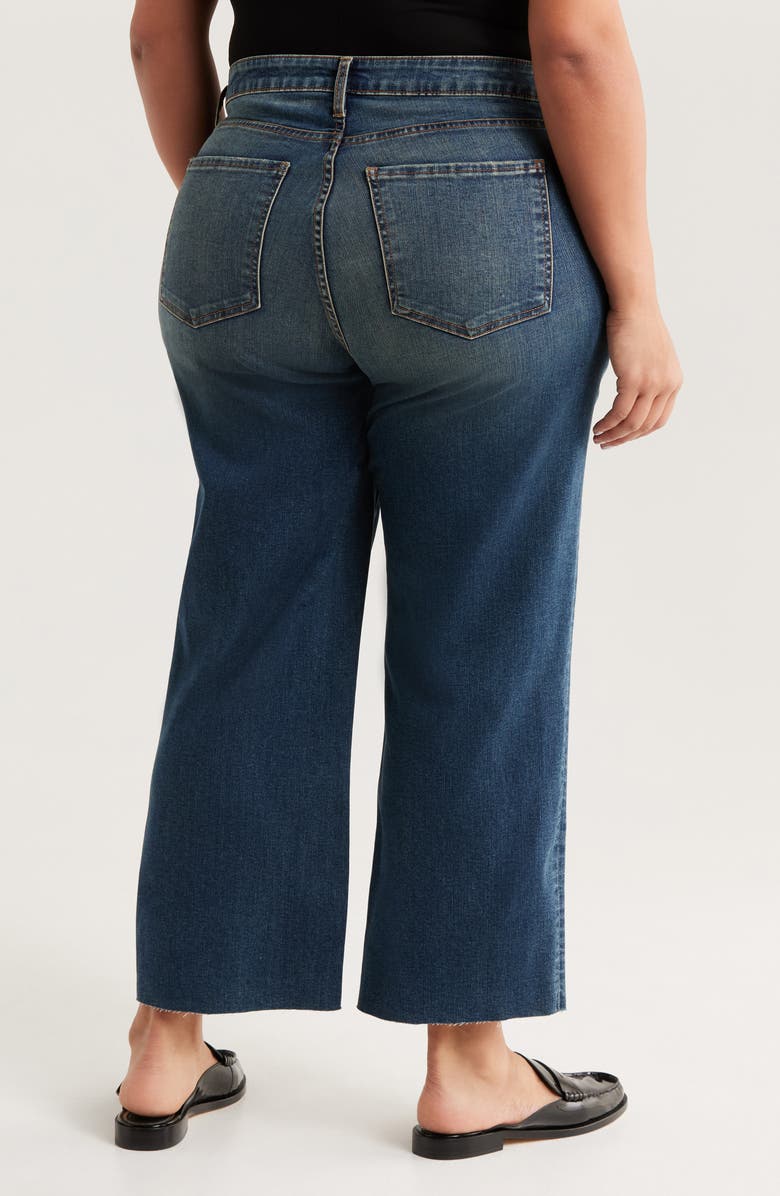 KUT from the Kloth Raw Hem High Waist Ankle Culotte Jeans, Alternate, color, 