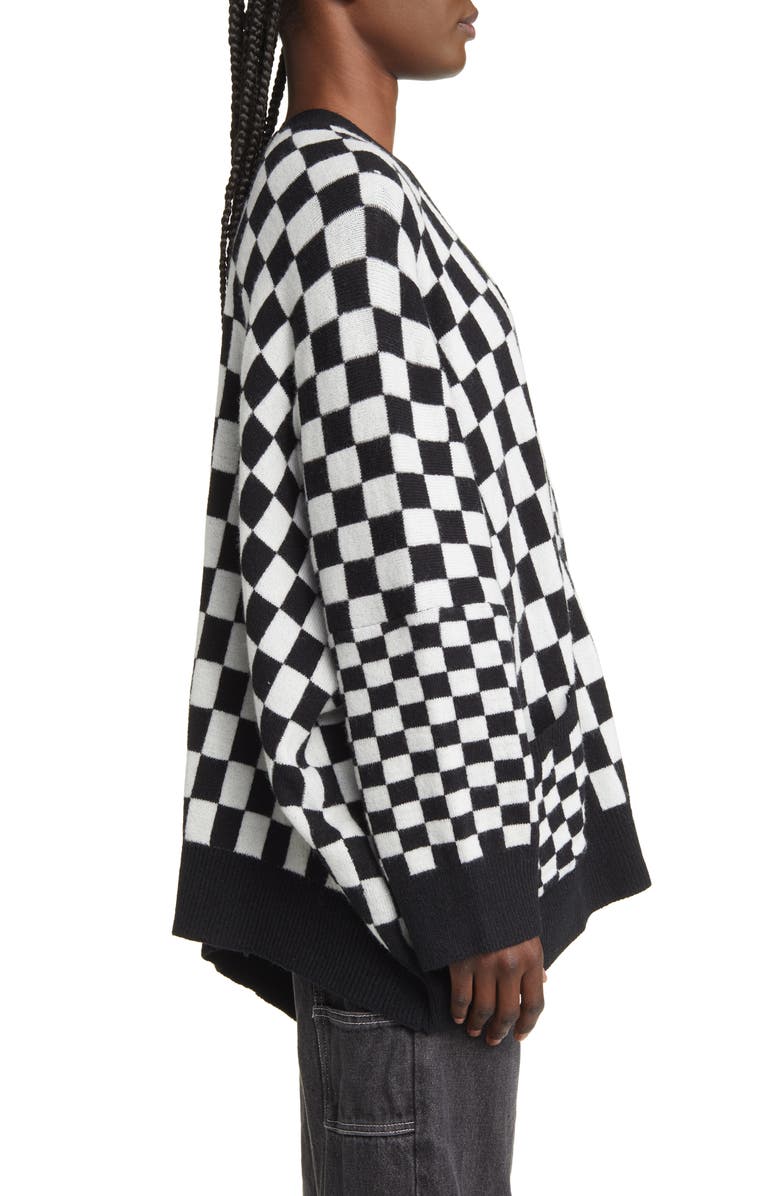 Dressed in Lala Love You Checkerboard Oversize Cardigan, Alternate, color,