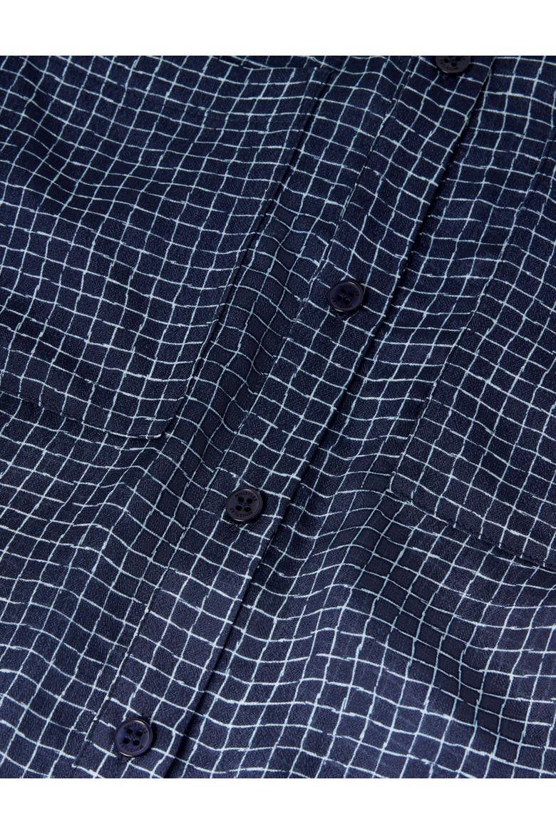 Grid Print Sheer Shirt, Alternate, color, Navy/Multi