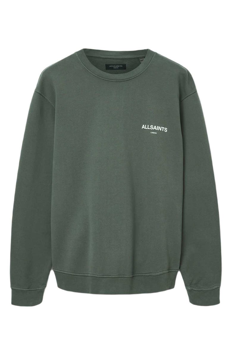 AllSaints Halcyon Oversize Cotton Crewneck Sweatshirt, Alternate, color, Garnet Green