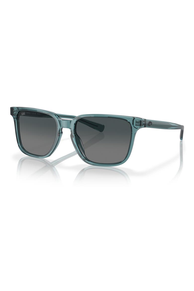 Kailano 53mm Polarized Gradient Square Sunglasses, Alternate, color, CRYSTAL AQUAMARINE/ GRAY 580G