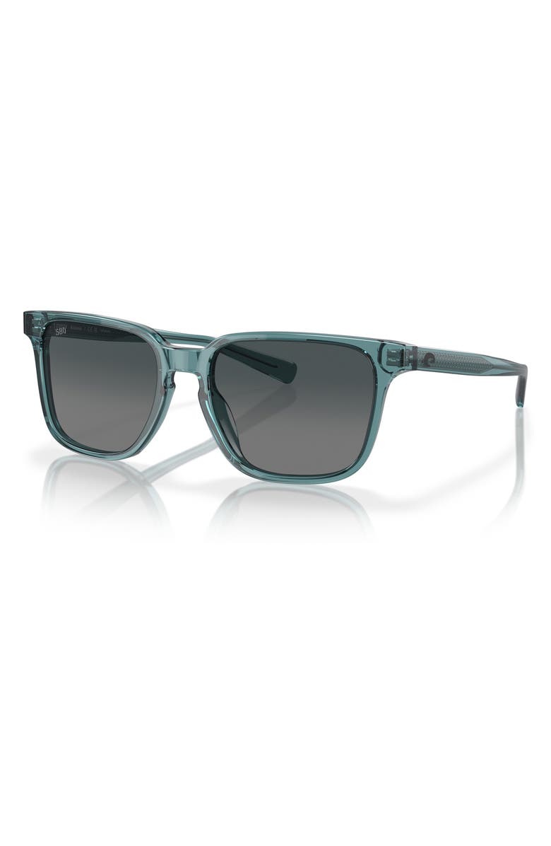 Costa Del Mar Kailano 53mm Polarized Gradient Square Sunglasses, Alternate, color, Crystal Aquamarine/ Gray 580G