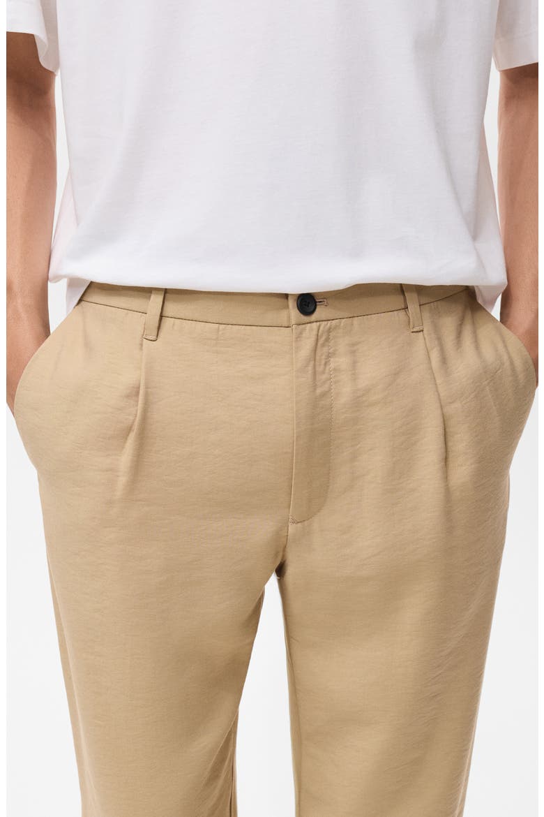 Pleated Straight Fit Pants, Alternate, color, BEIGE