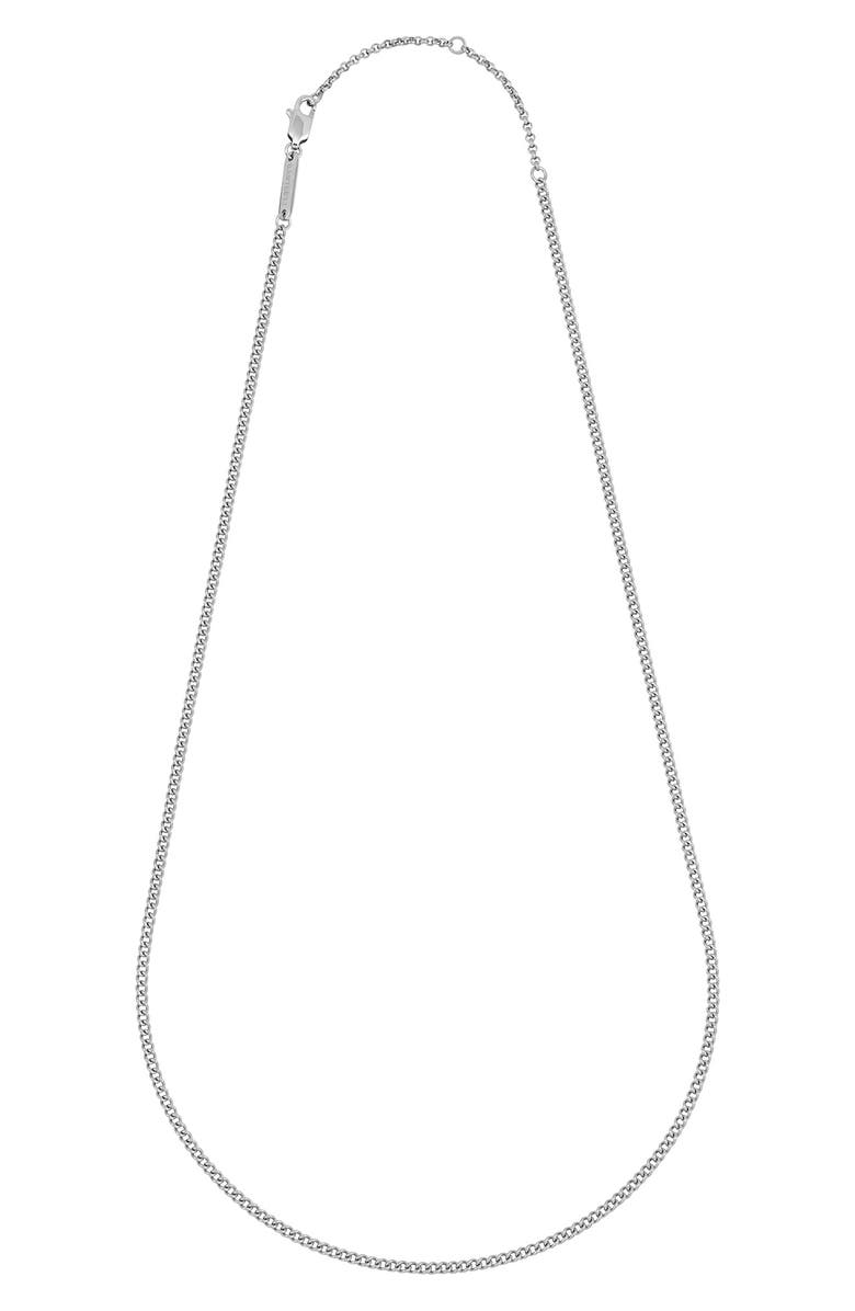 Estella Bartlett Men's Fine Curb Chain Necklace, Main, color, Silver/ Gold