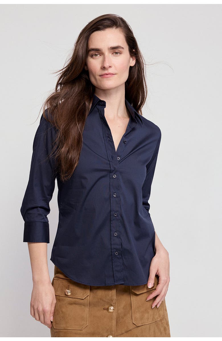 The Shirt by Rochelle Behrens The 3/4 Sleeve Icon Shirt, Alternate, color, Dark Navy