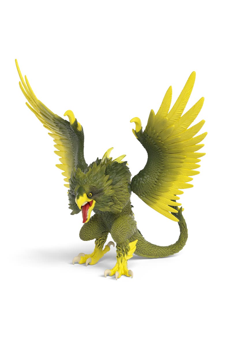 Eldrador Creatures, Jungle Raptor, 6 Inch Green & Yellow Bird Of Prey, Main, color, Multicolored
