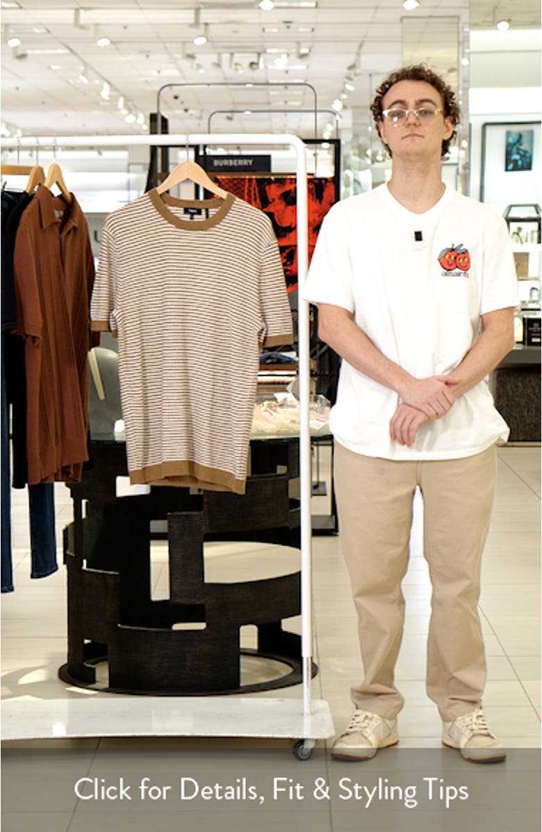 Kolben Stripe Linen & Cotton Blend T-Shirt, sales video thumbnail