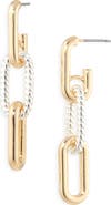NORDSTROM RACK Two-Tone Paper Clip Drop Earrings