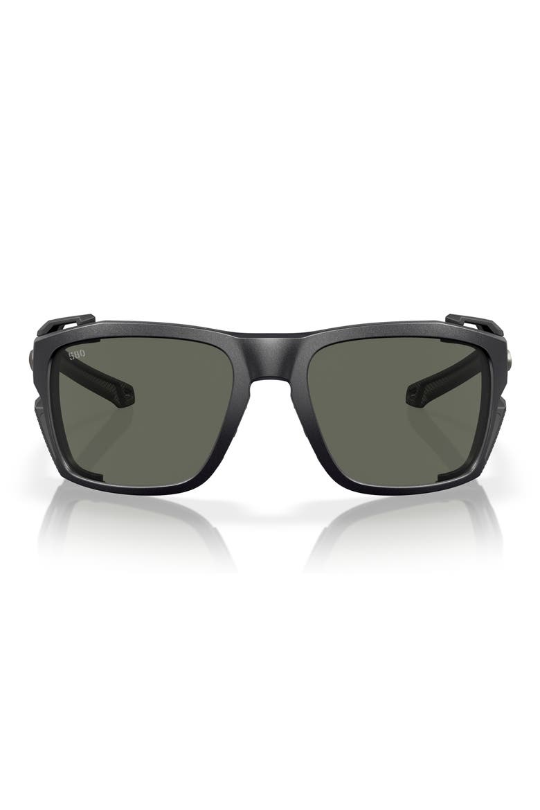 King Tide 8 60mm Polarized Rectangular Sunglasses, Main, color, GRAY