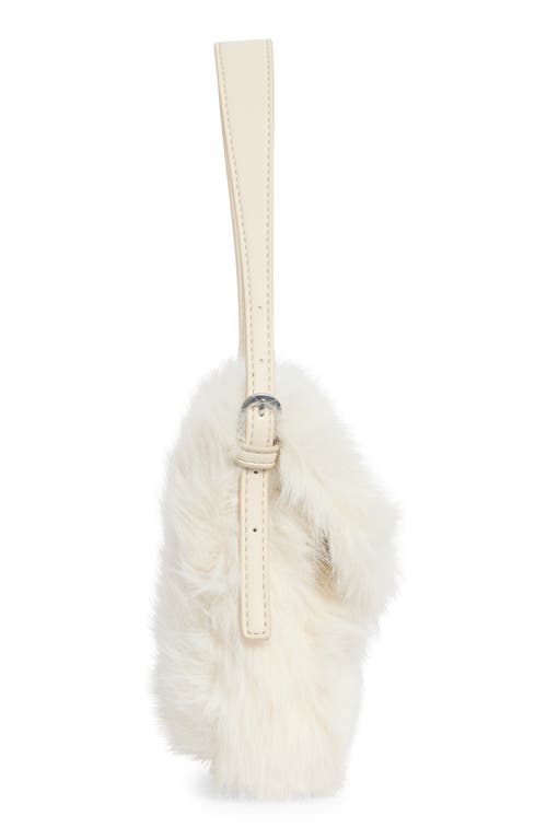 Bcbg Faux Fur Buckle Shoulder Bag In Gray