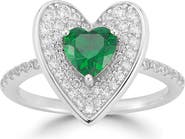 SPHERA MILANO CZ Pavé Double Heart Ring
