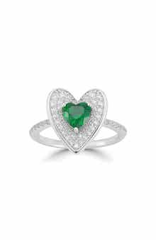 SPHERA MILANO CZ Pavé Double Heart Ring