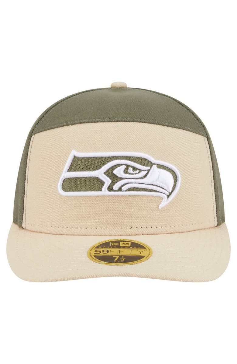 New Era Men's New Era Light Beige/Olive Seattle Seahawks Two-Tone Color Pack Split Panel 59FIFTY Fitted Hat, Alternate, color, Light Beige