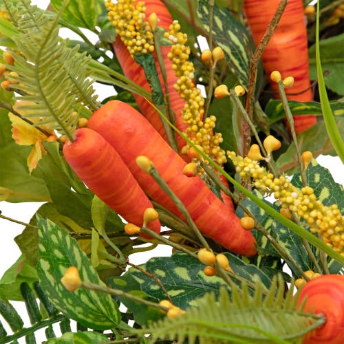 Northlight Floral Easter Artificial Wreath With Spring Carrots In Orange