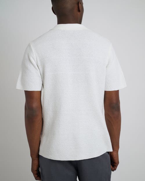 Onia Cotton Crochet Johnny Collar Polo In White