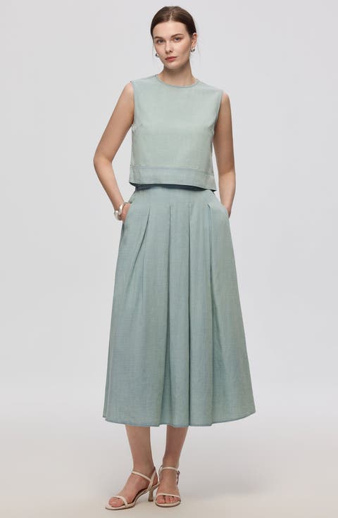 Amaia Pleated Maxi Skirt