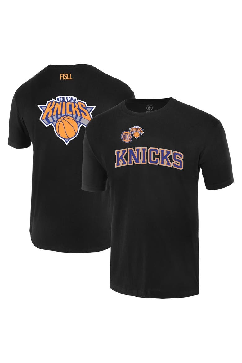 Unisex FISLL  Black New York Knicks Oversize Logo T-Shirt, Alternate, color, Black