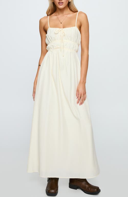 Princess Polly Violeta Shirred Sleeveless Maxi Dress In Neutral