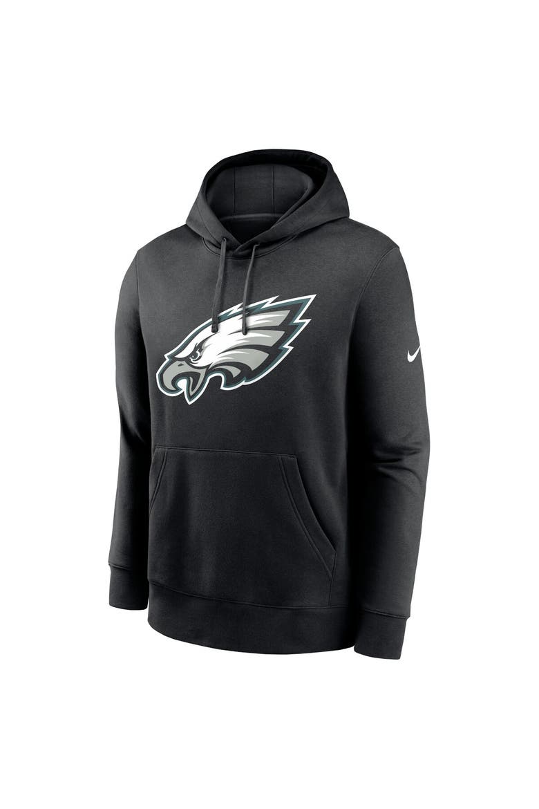 Men's Nike Black Philadelphia Eagles Club Logo Pullover Hoodie, Alternate, color, Black