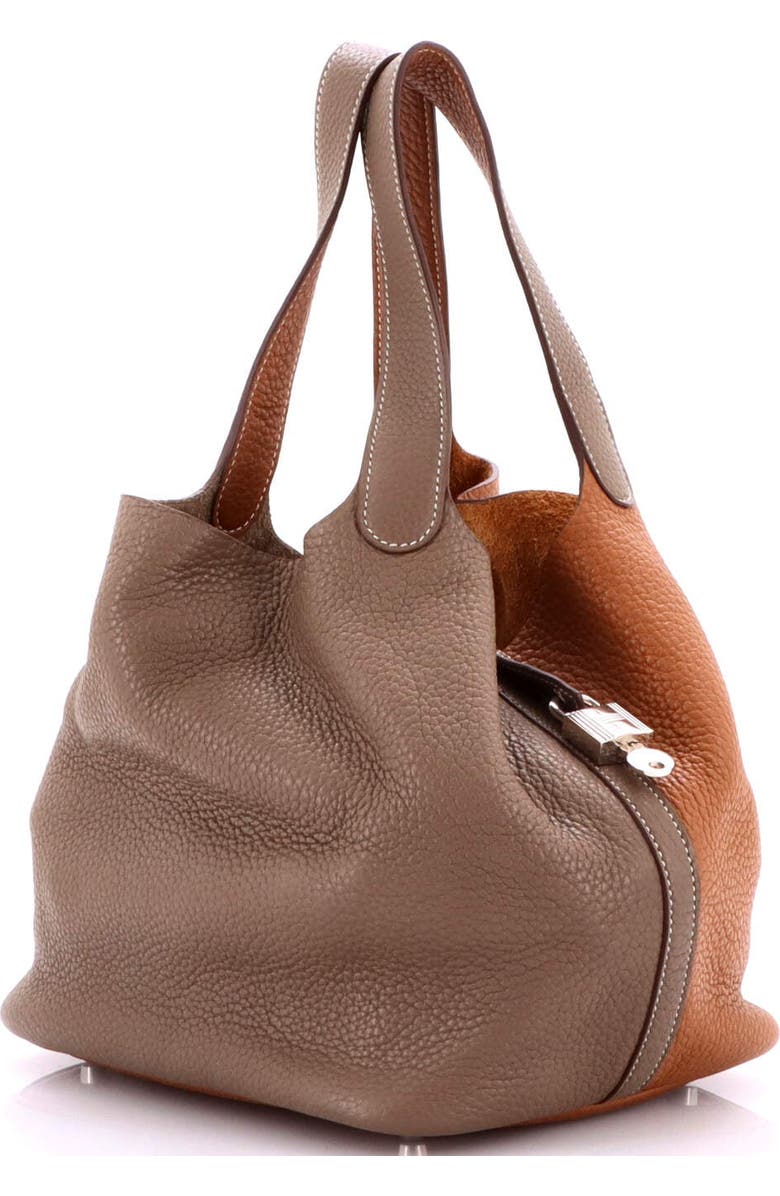 Pre-Owned Hermes Picotin Lock Bag Bicolor Clemence MM, Alternate, color, Bicolor - Etoupe/Gold